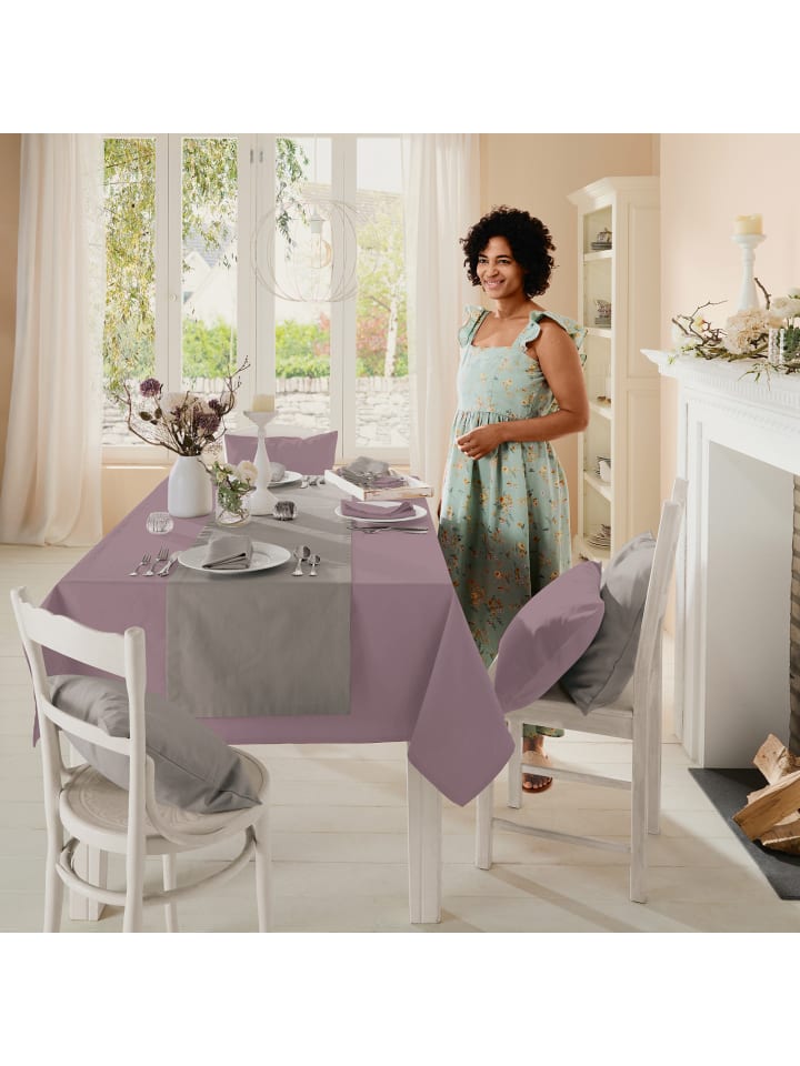 REDBEST Tischdecke Tulsa in mauve günstig kaufen