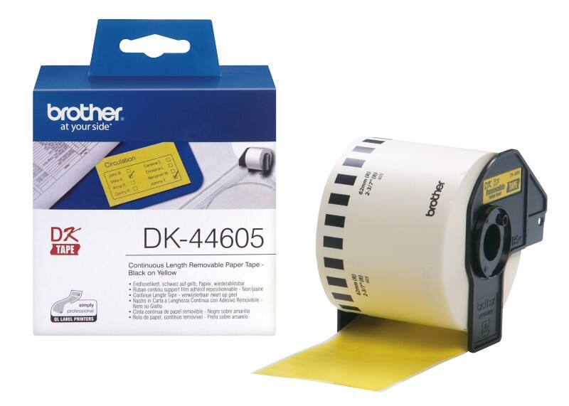 Brother DK-44605 Schwarz auf Gelb Laser Beschriftungsband