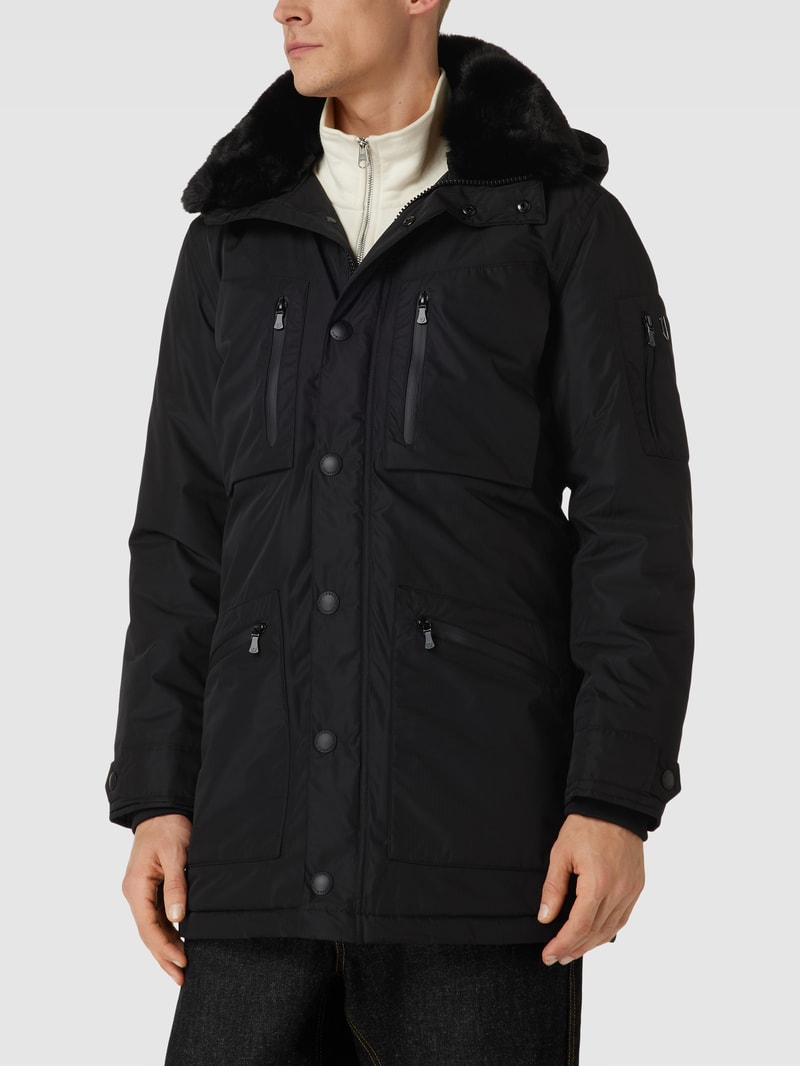 Jacke mit Label-Patch Modell 'PALADIUM' in schwarz