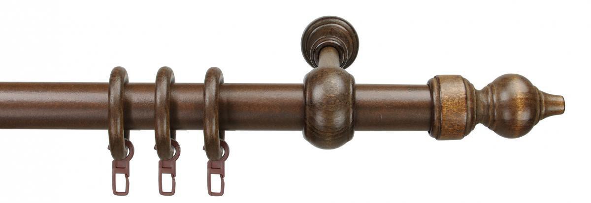 Bella Casa Stilgarnitur Gardinenstange 28 mm Ø, 160 cm, nussbaum