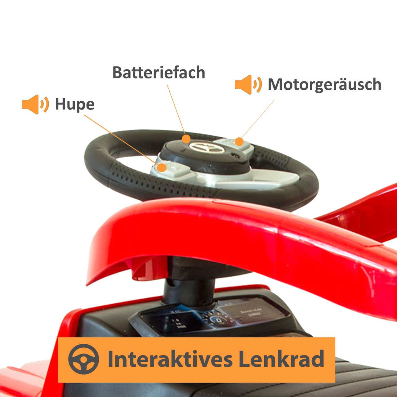 Lemodo Rutschauto mit Schiebstange Mercedes ab 1 Jahr, rot