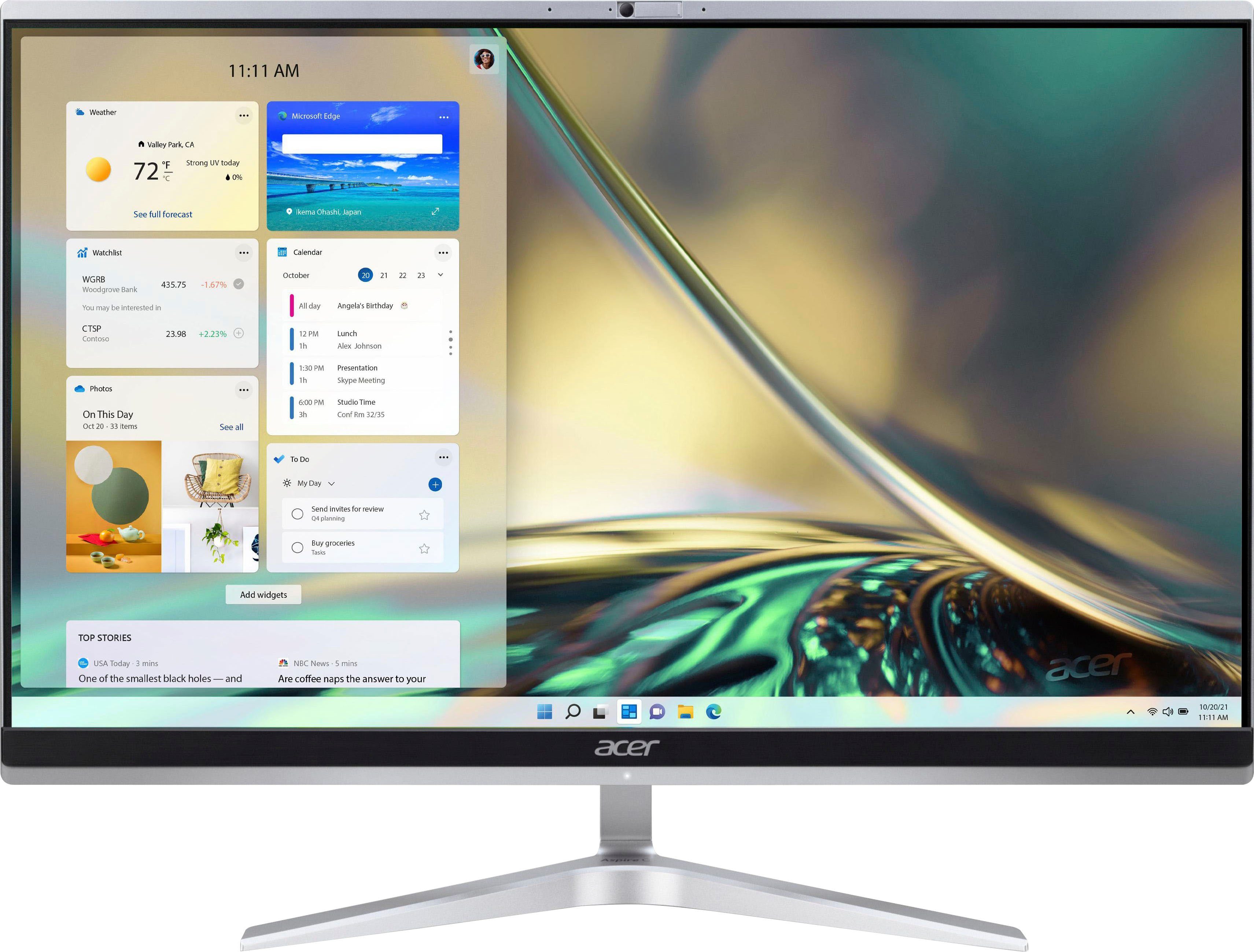Acer Aspire C24-1650 All-in-One PC (23,8 Zoll, Intel® Core i5 1135G7, Iris® Xe Graphics, 8 GB RAM, 512 GB SSD, Luftkühlung)