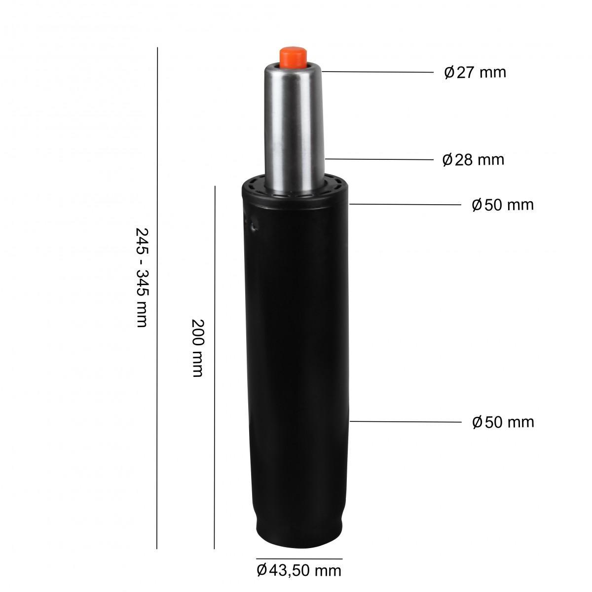 Amstyle Gasdruckfeder Schwarz Metall