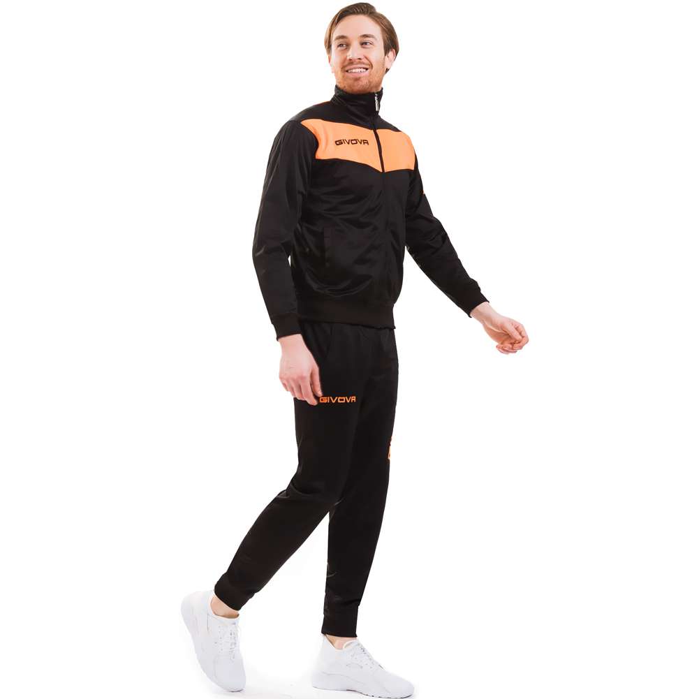 Givova Tuta Visa Trainingsanzug schwarz/neon-orange