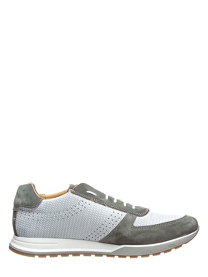 Otto Kern Leder-Sneakers in Weiß/ Oliv günstig kaufen 43