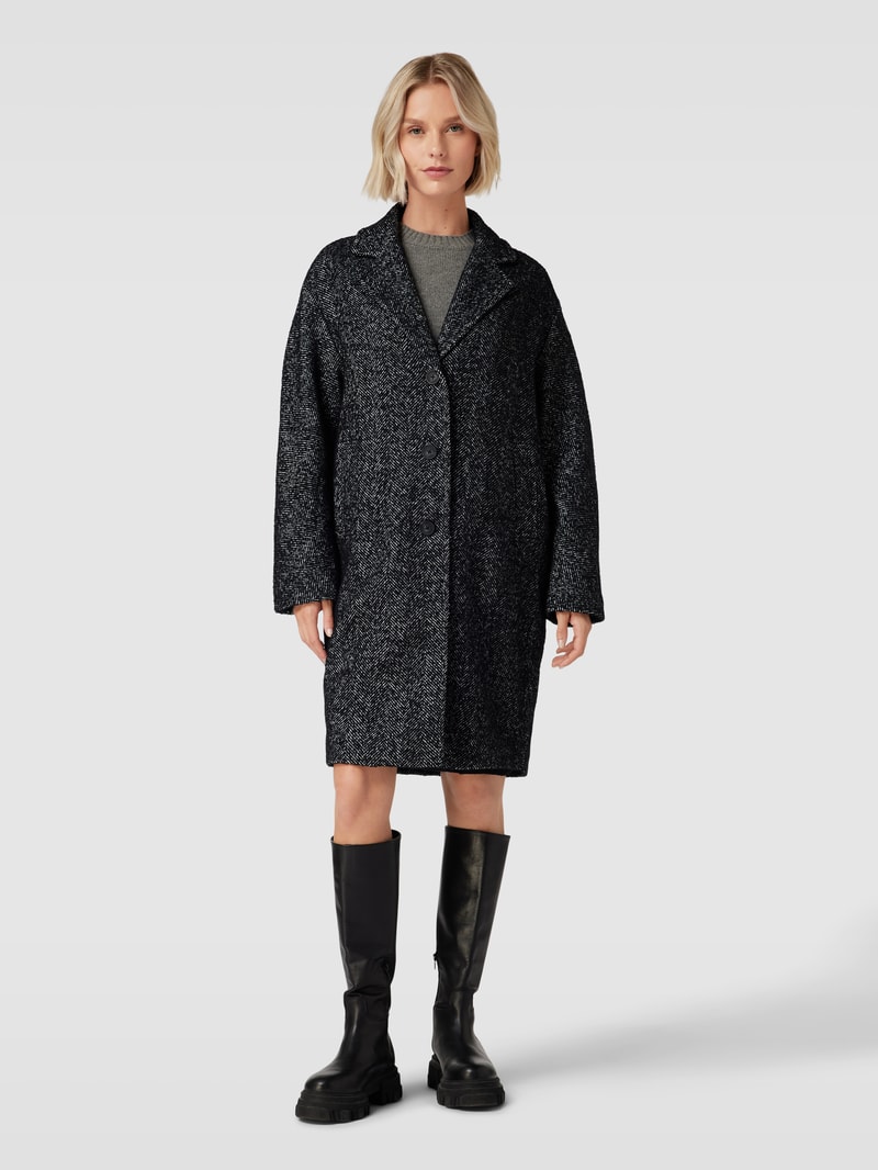 Mantel mit Strukturmuster Modell 'Hajoki' in schwarz