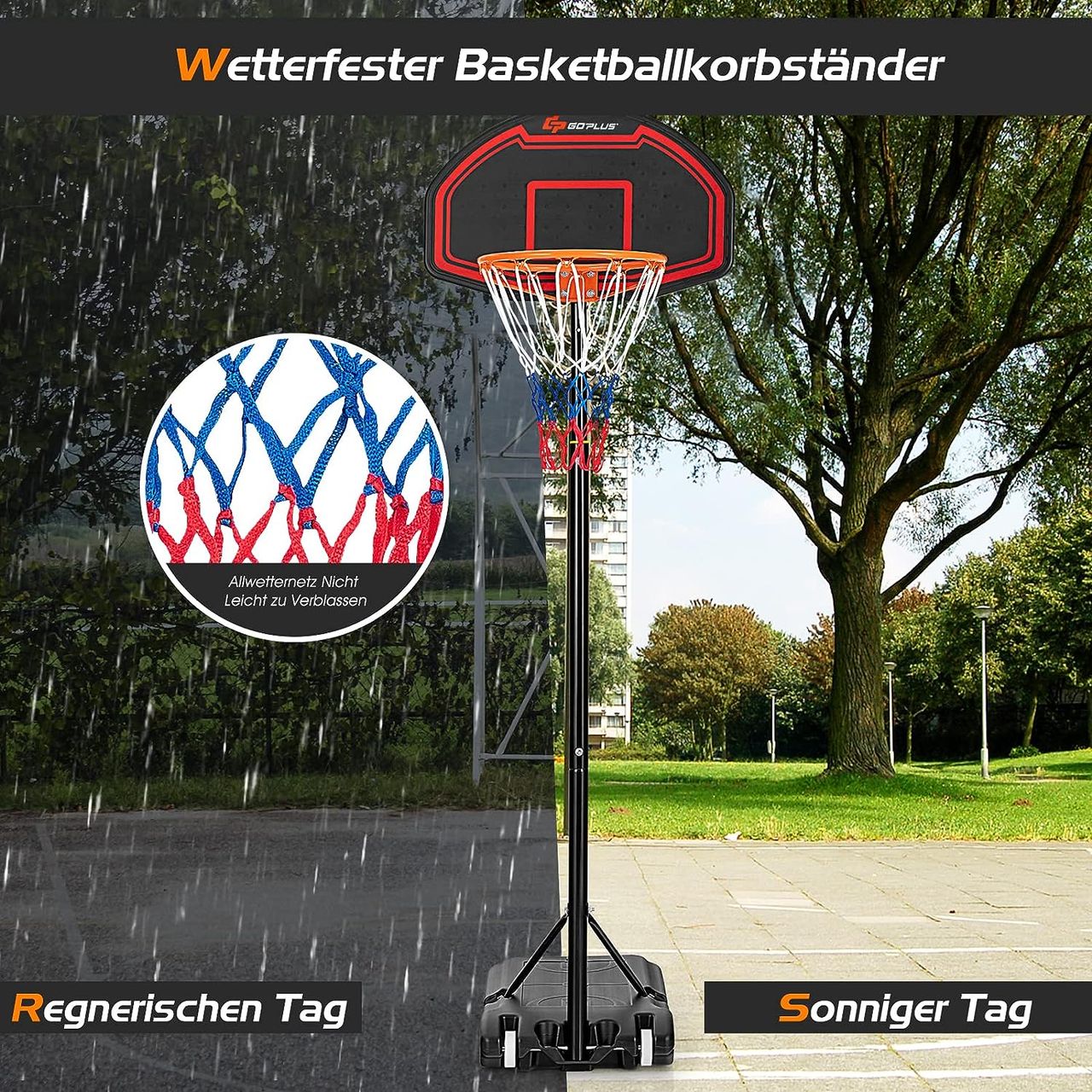 Costway Basketballständer 155-210cm höhenverstellbar