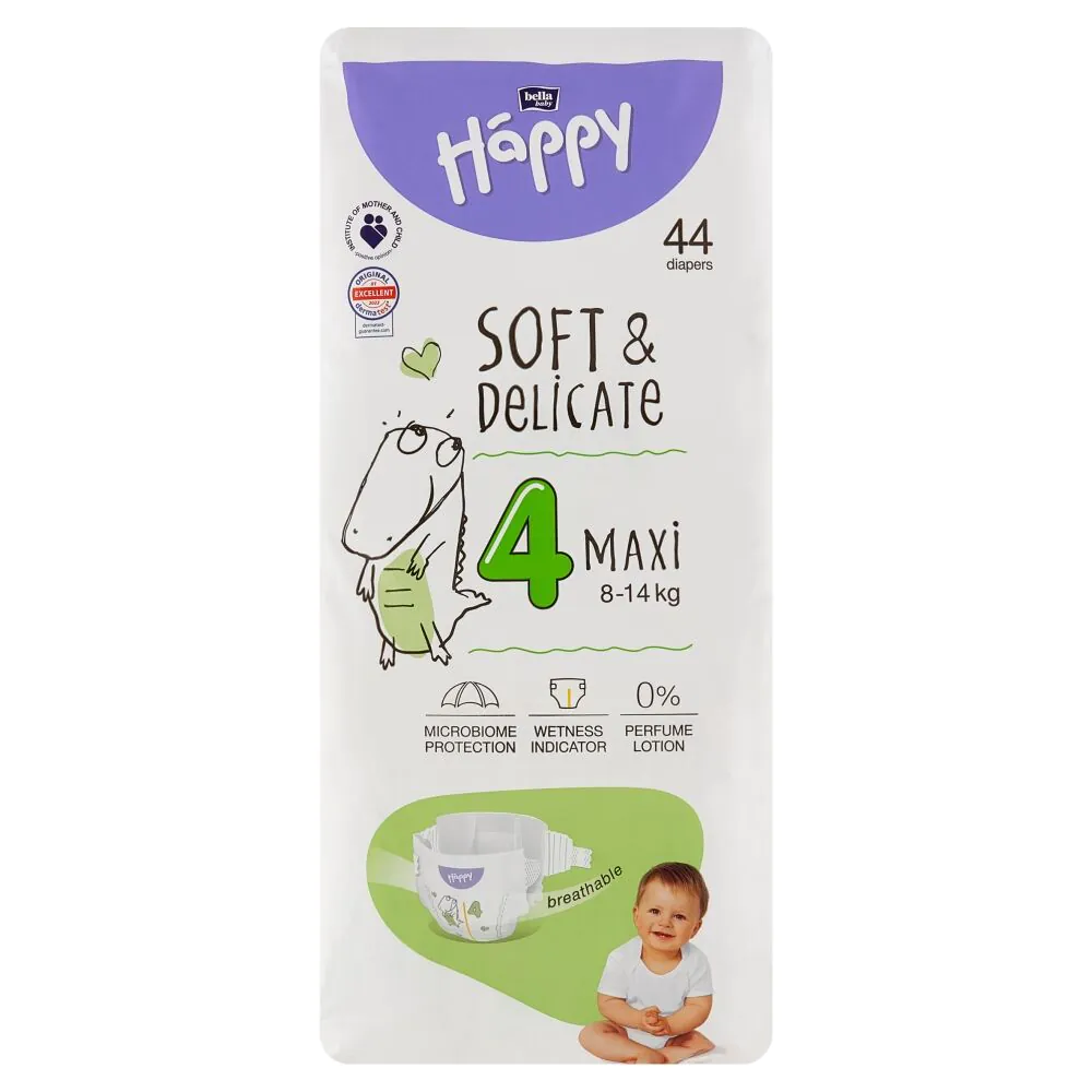 Bella Baby Happy minkštos ir švelnios ilgos sauskelnės, 44 vnt.