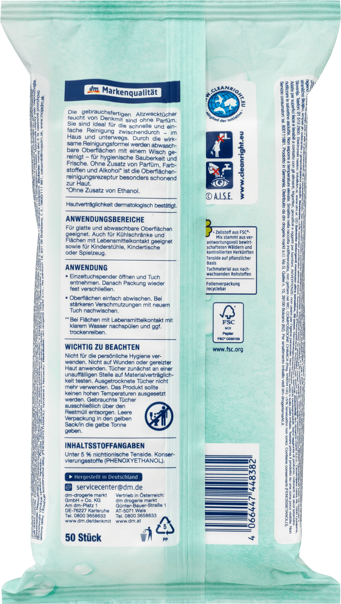 Feuchte Allzwecktücher Ultra Sensitiv, 50 St
