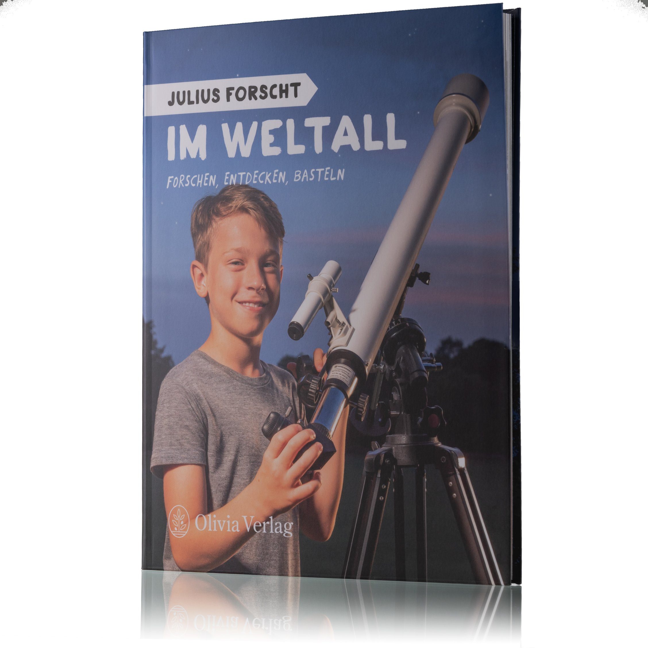 BRESSER Teleskop Classic 70/350 Linsen mit Buch ''Julius forscht im Weltall''
