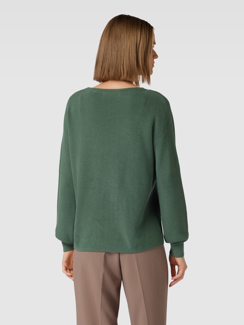 Strickpullover mit Rundhalsausschnitt in khaki