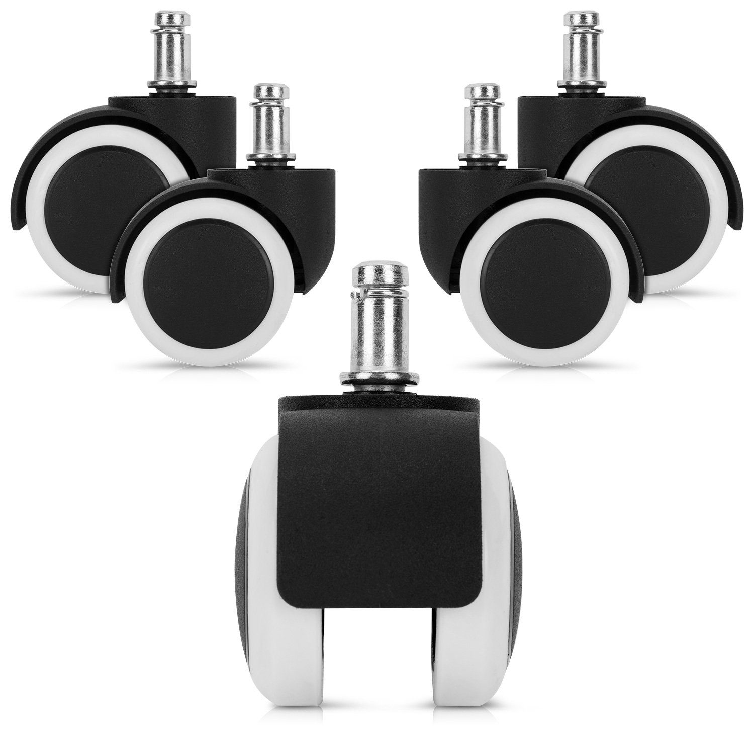 kwmobile Stuhlrolle 5x Hartbodenroller 11/50mm - Ersatzrollen Bürostuhl, (5-St)