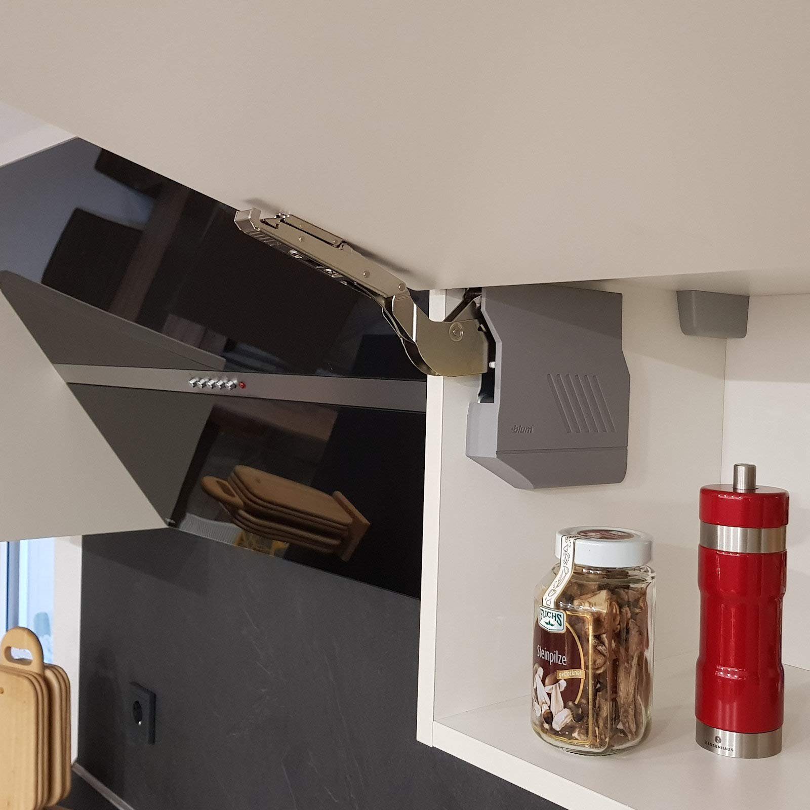 blum Möbelbeschlag Komplettset BLUM Aventos HK-S Klappenbeschlag grau inkl. Abdeckkappen