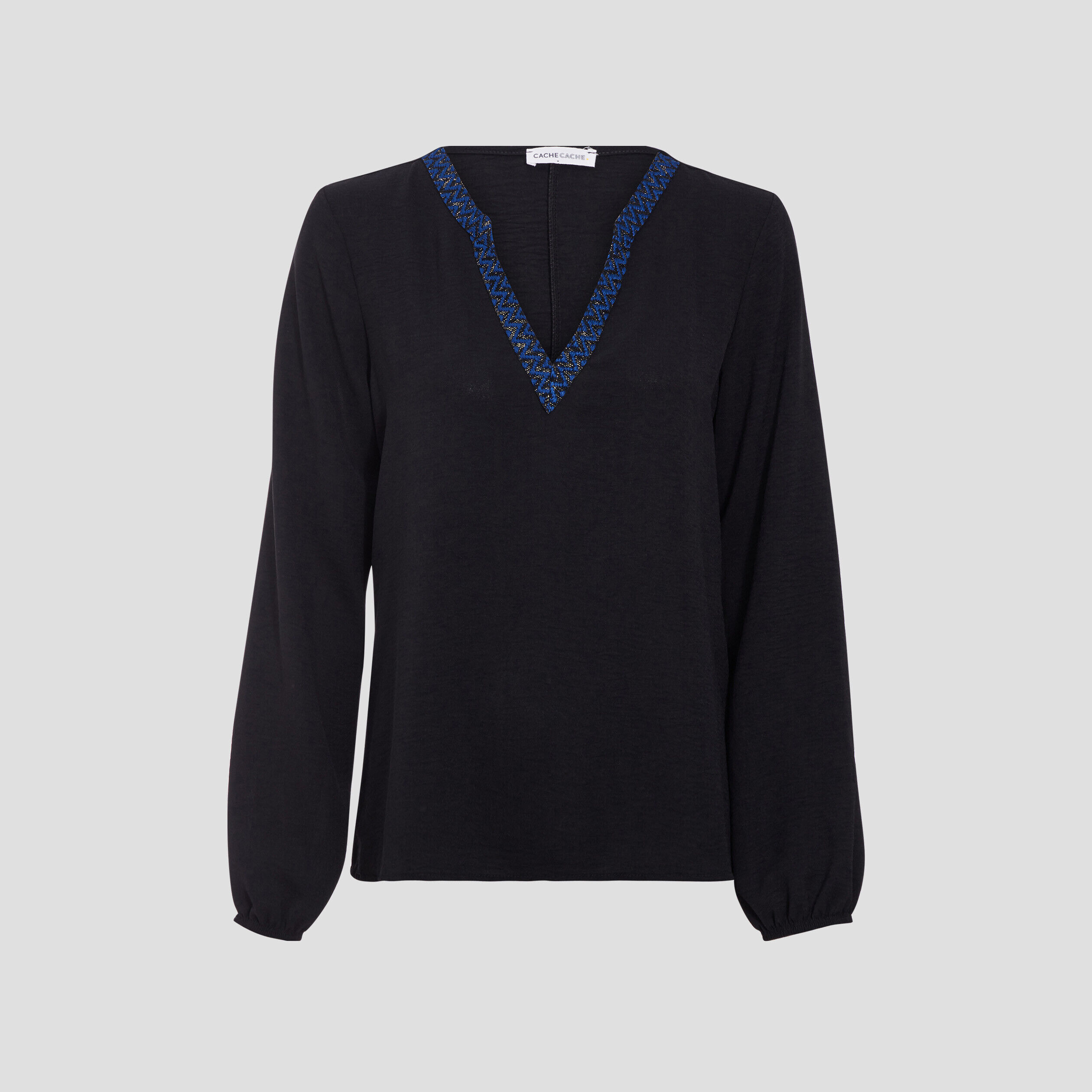 Blouse manches longues noir femme | Cache Cache