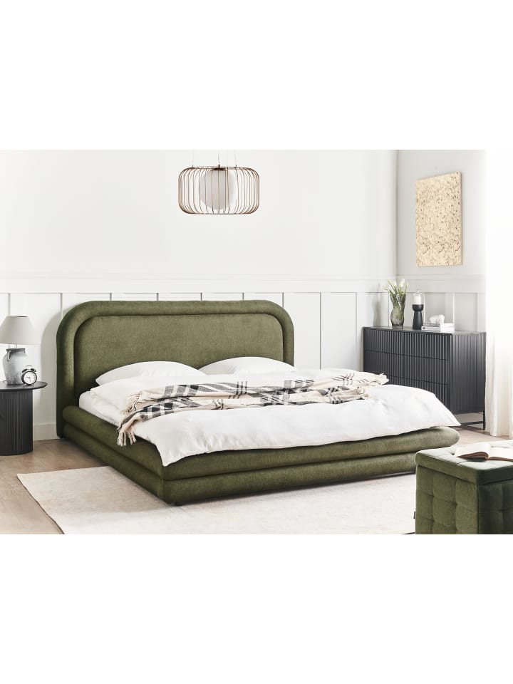 Beliani Doppelbett LAVARDENS in Grün/Schwarz - (W) 201 x (H) 107 x (L) 222 cm günstig kaufen onesize