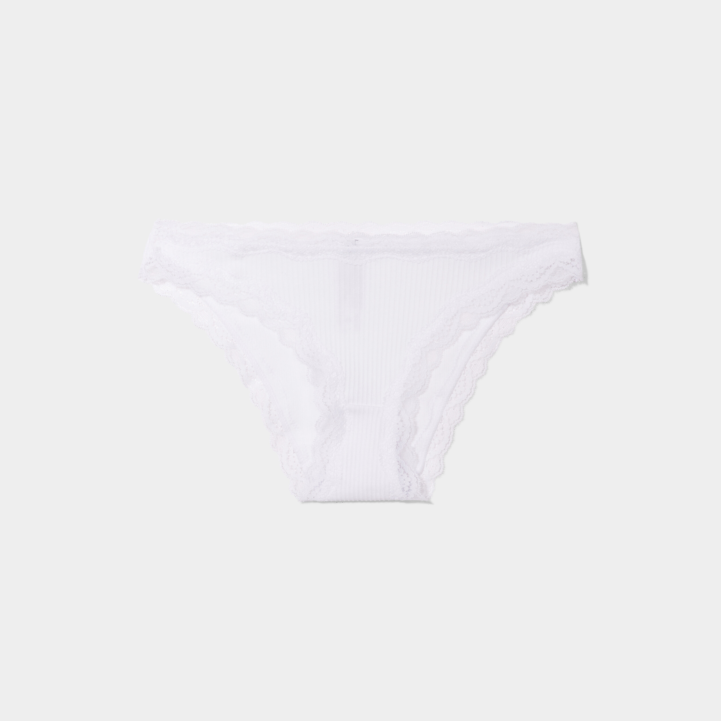 Culotte sans couture effet côtelé blanc femme | La Halle