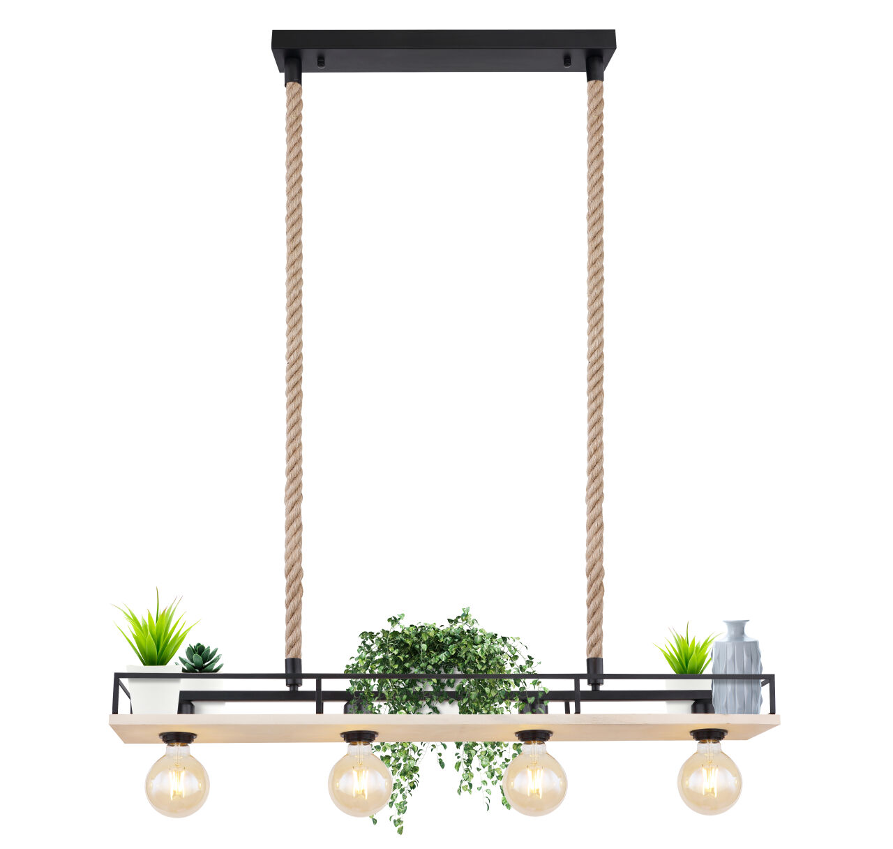 Globo Lighting - TRIXI - Hängeleuchte Metall schwarz matt, 4x E27