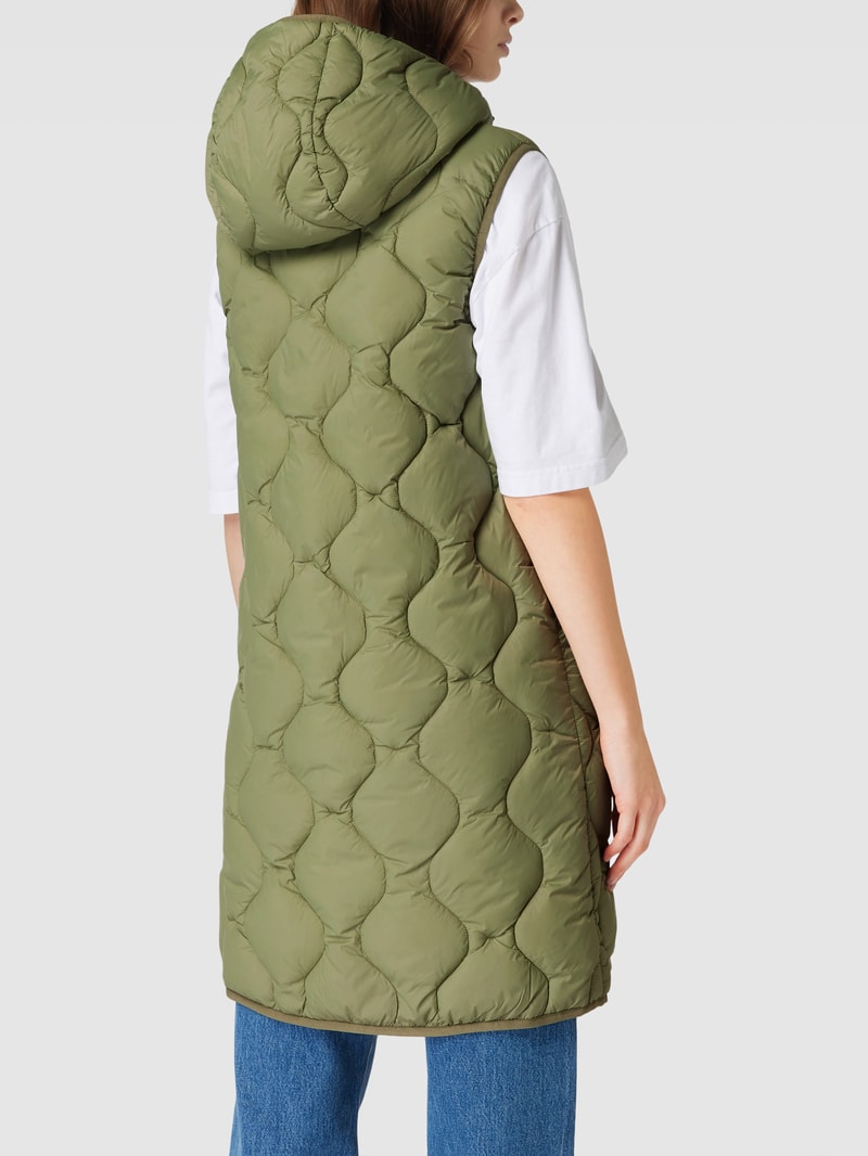 Steppweste mit Kapuze in khaki