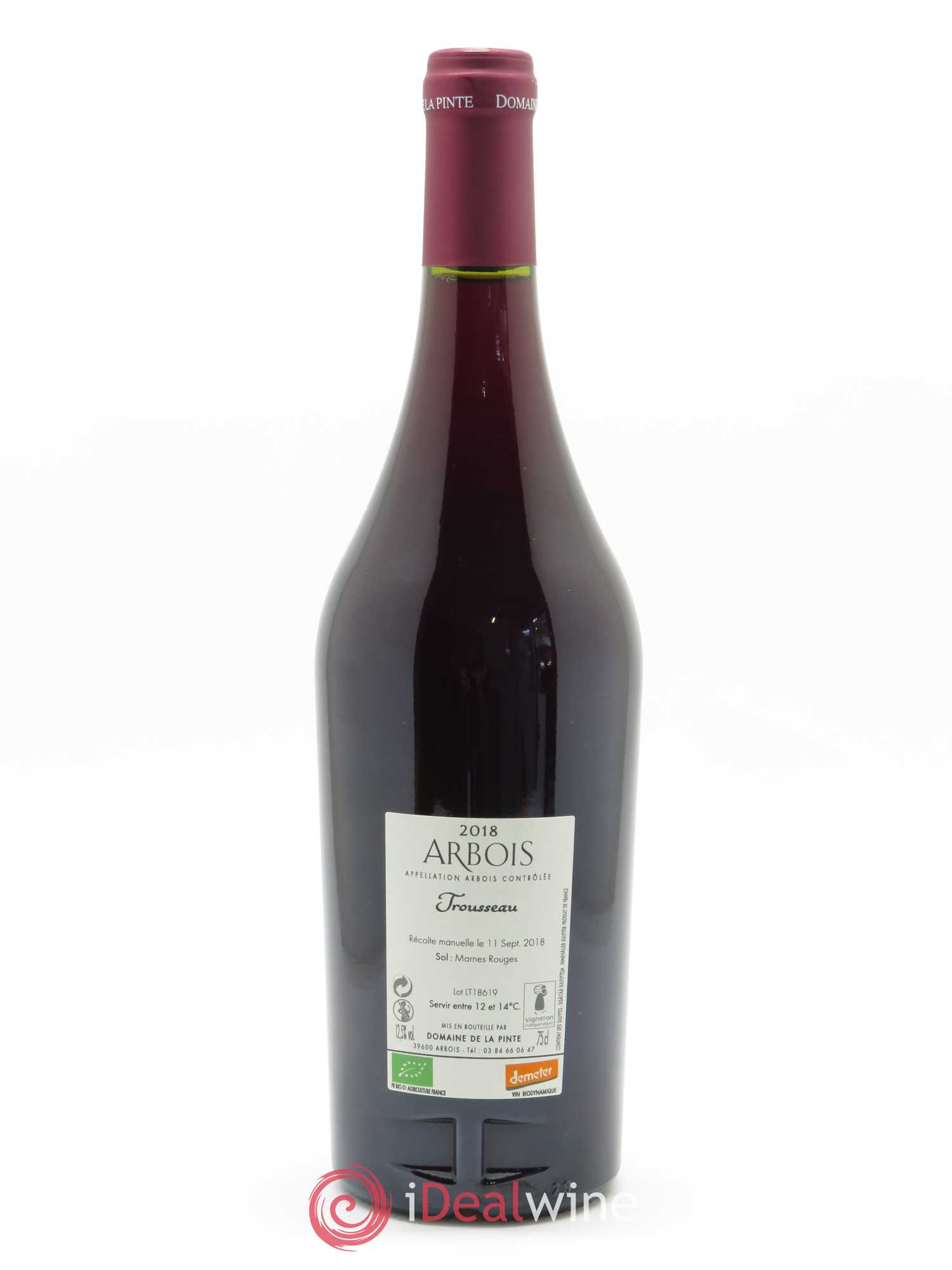 Arbois Trousseau Domaine de la Pinte  2018 - Lot de 1 Bouteille