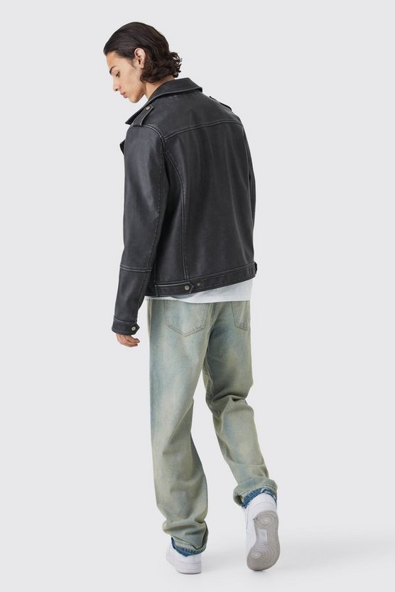 PU-Bikerjacke