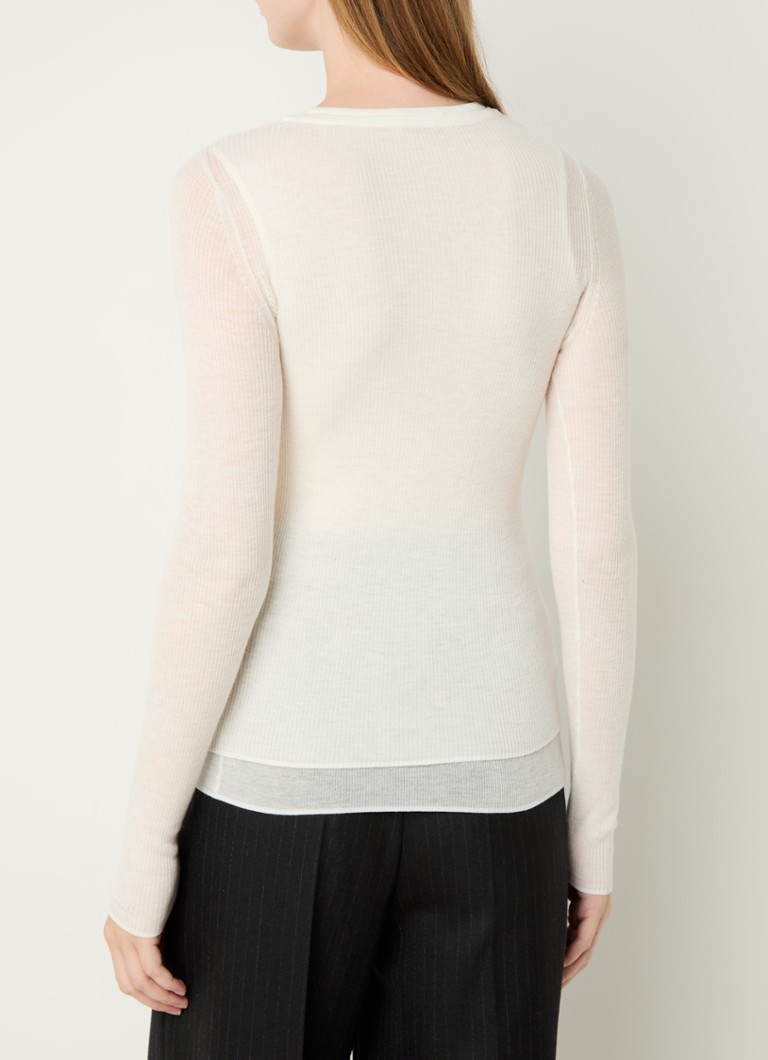 Sandro Semi-transparent ribbed knit top with stretch