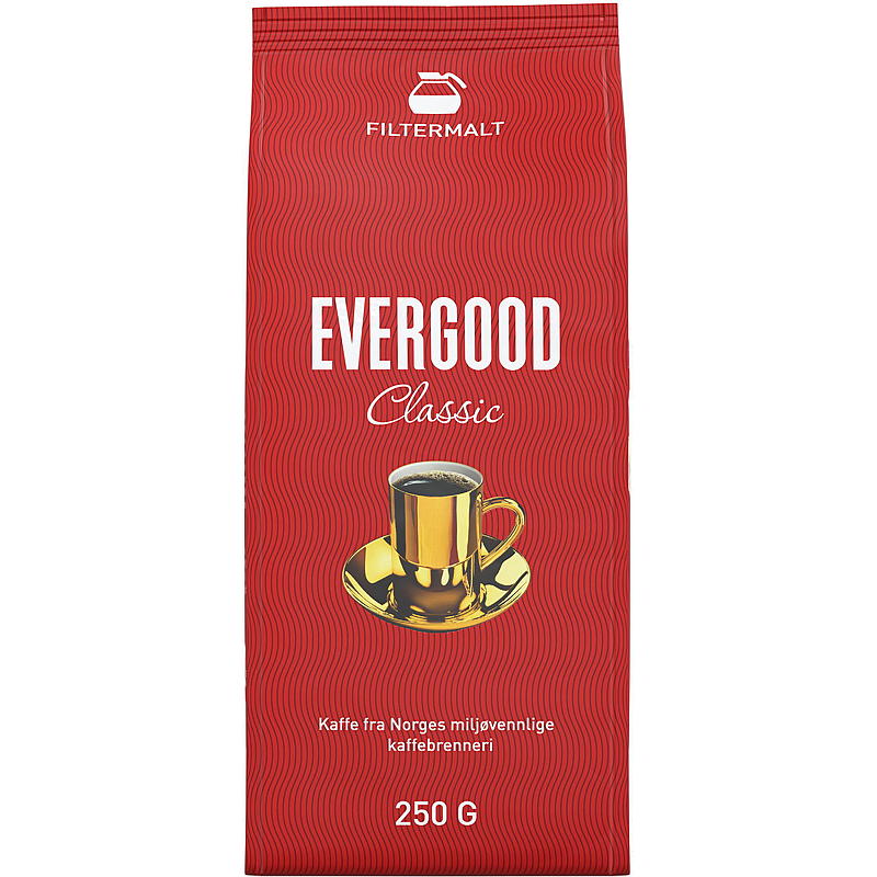 Evergood Kaffe filtermalt 250 g Evergood Classic