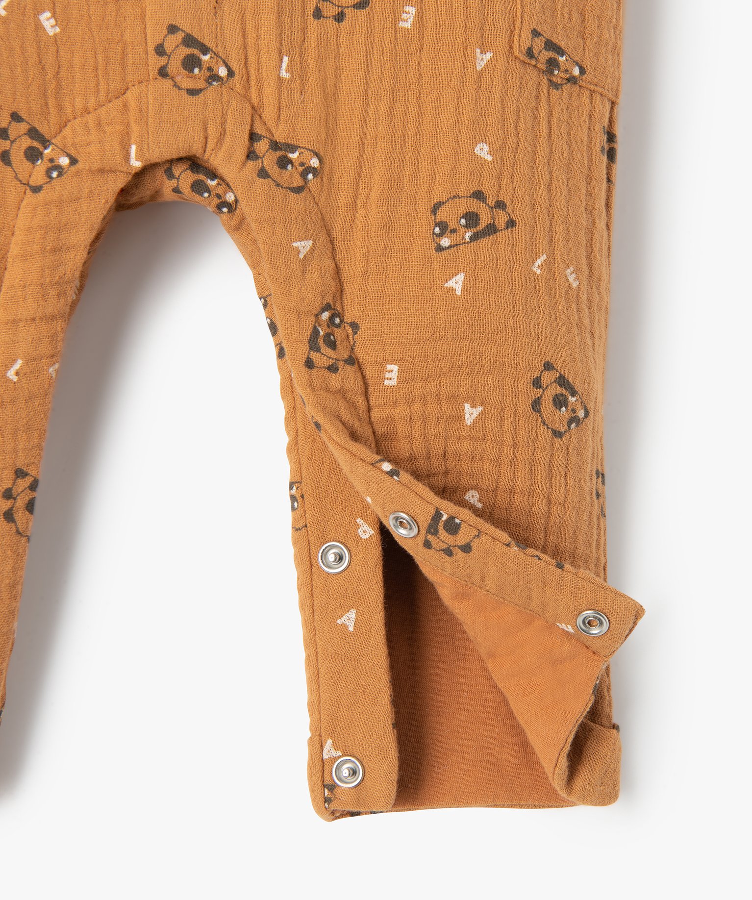 Combinaison bébé en double gaze marron | GEMO