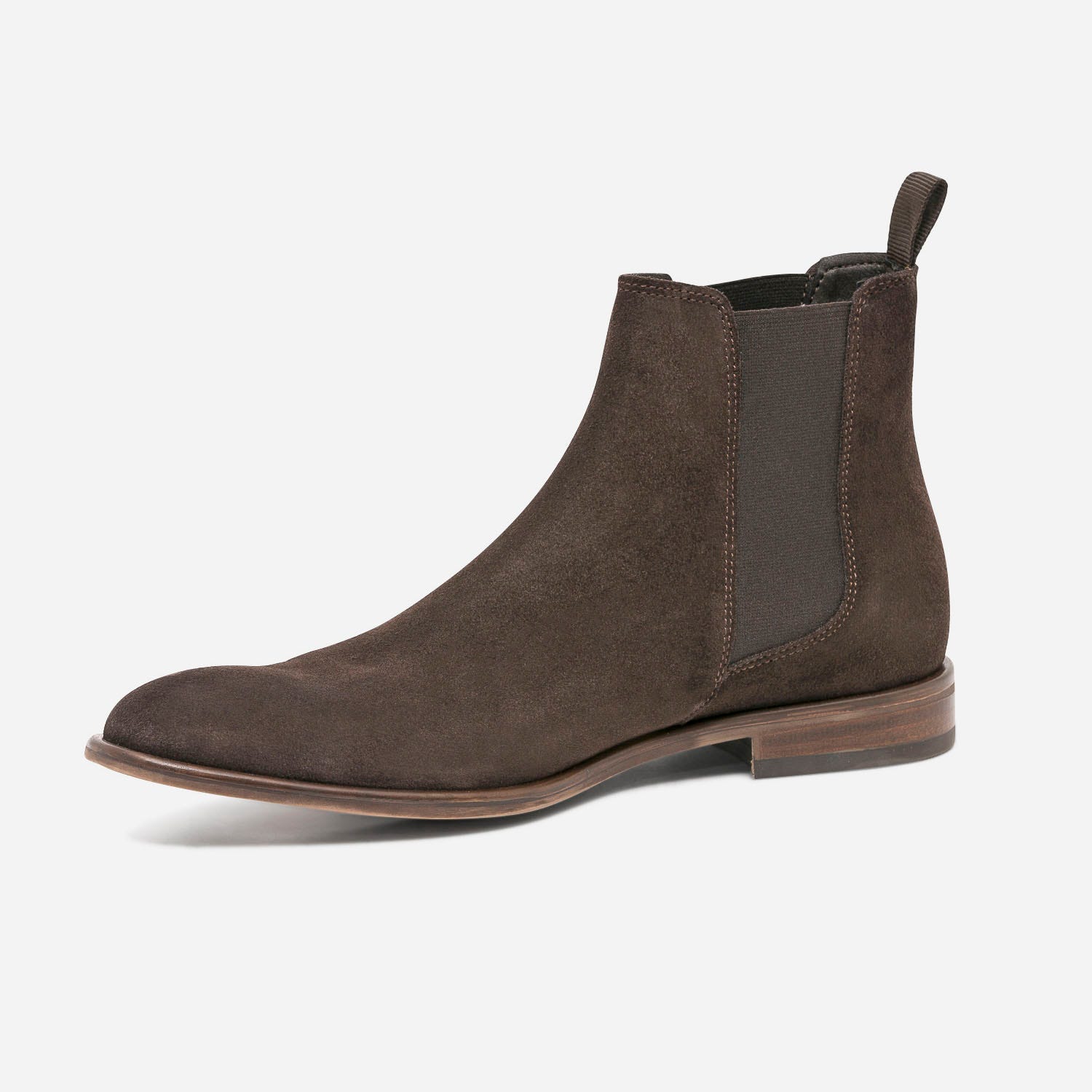 Chelsea boots marron éco-conçu en cuir velours