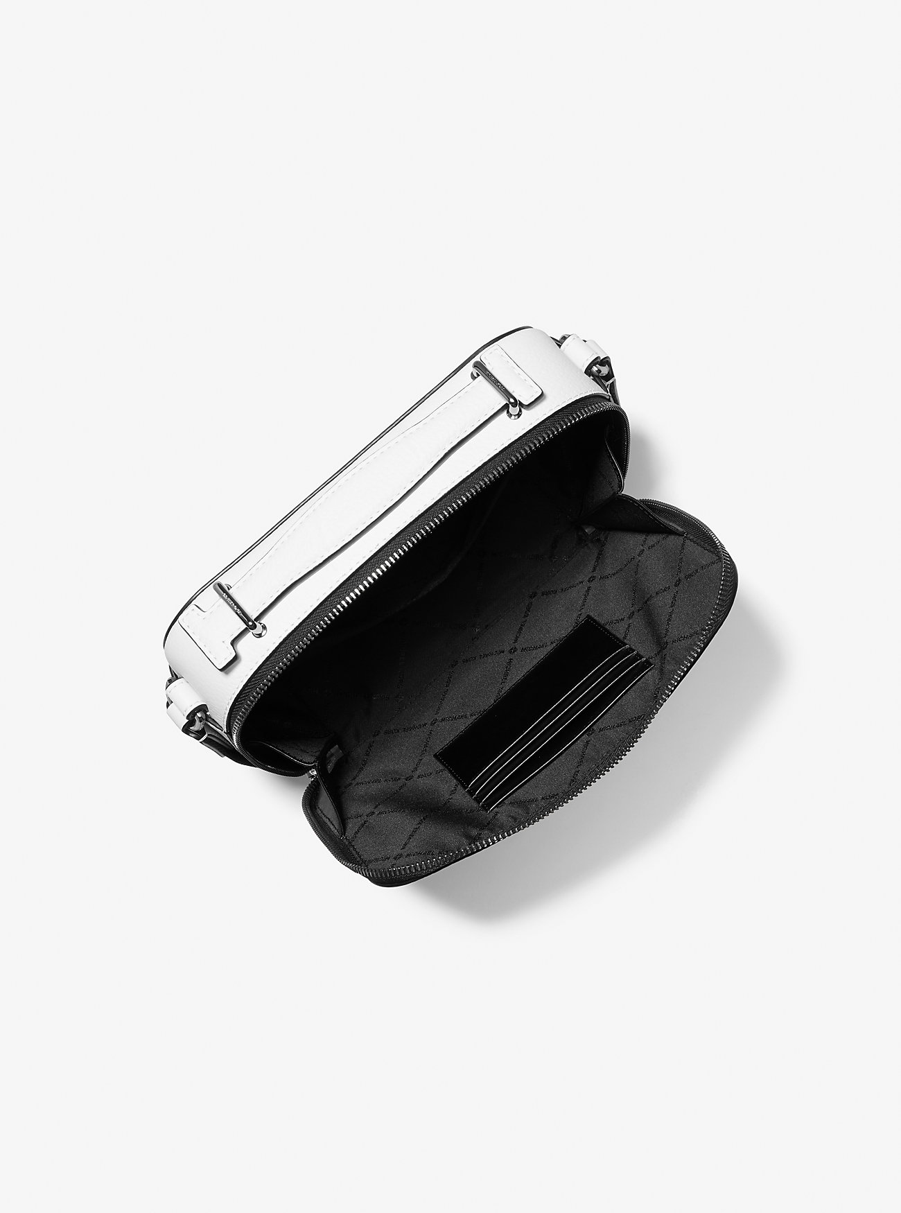 Hudson Pebbled Leather Skulderveske - Lys Hvit