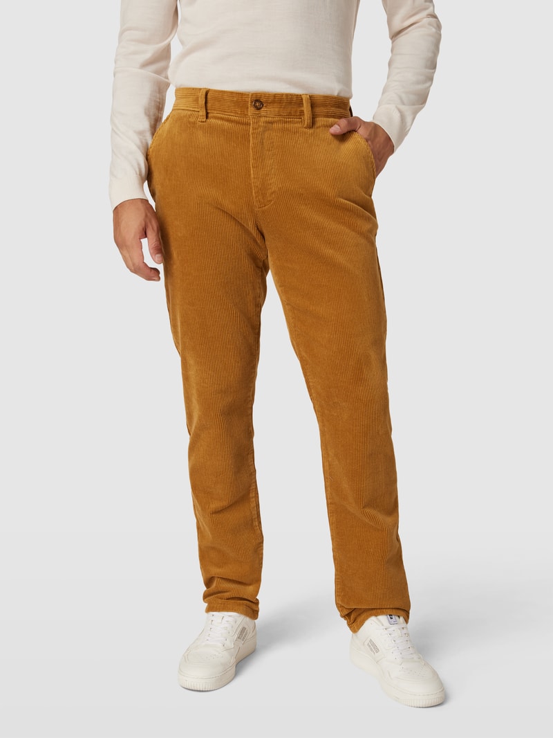 Cordhose mit Stretch-Anteil in dunkelgelb