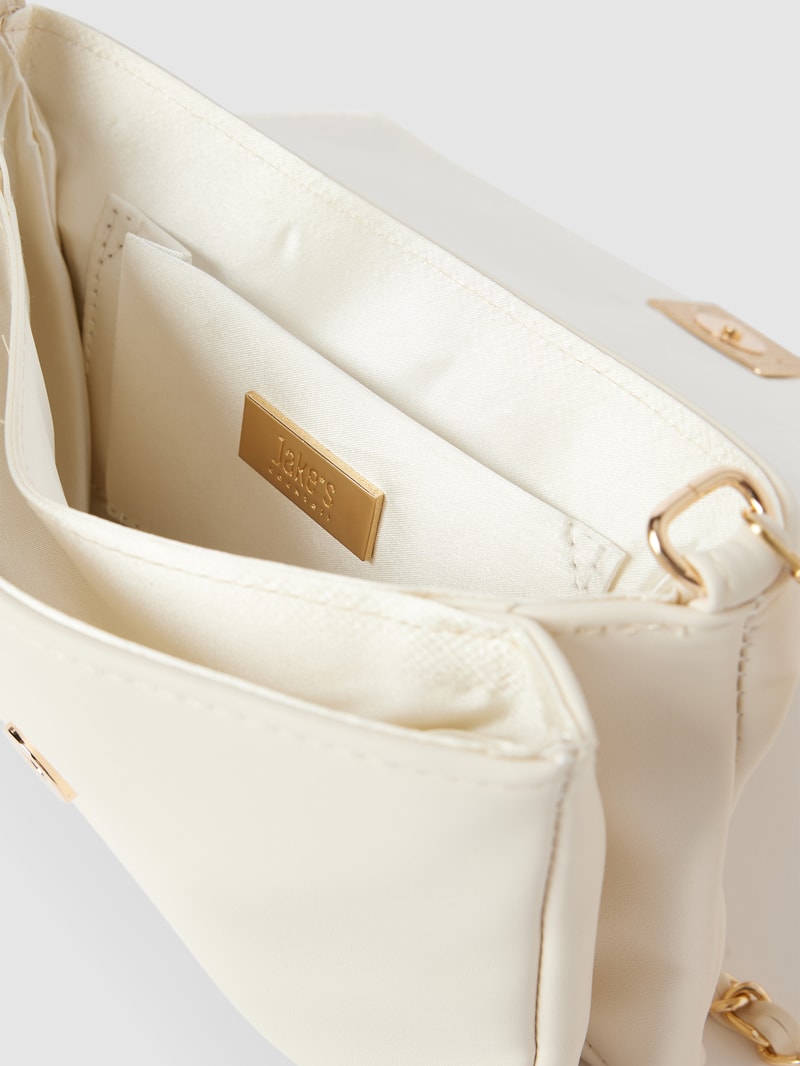 Kuvert-Clutch in Leder-Optik in ecru meliert
