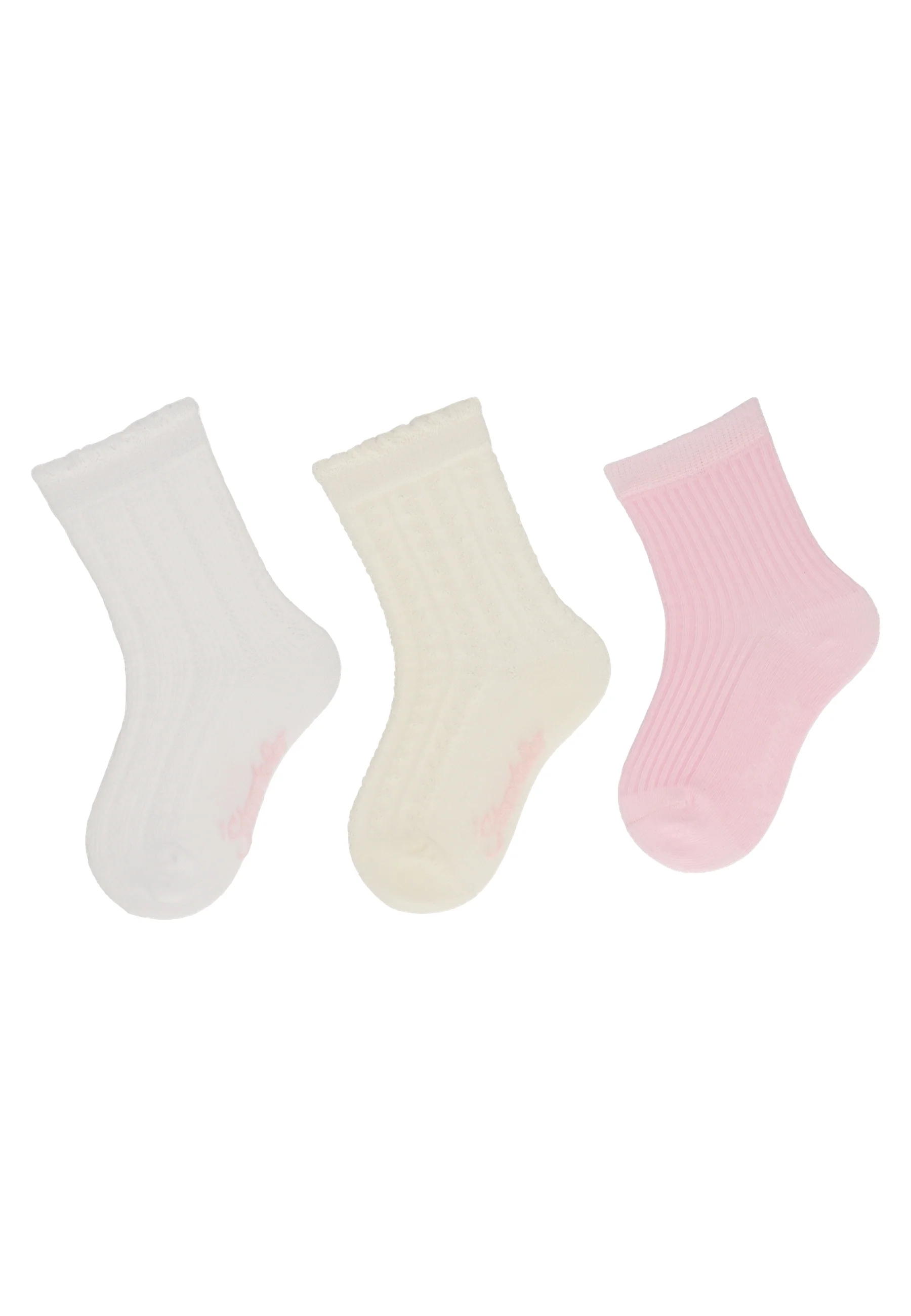 Socken im 3er Pack mit Struktur in versch. Farben