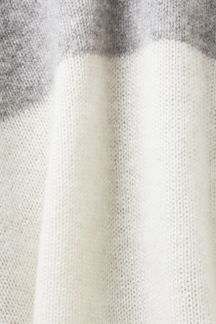 Kaschmirpullover mit Rugbystreifen und V-Ausschnitt