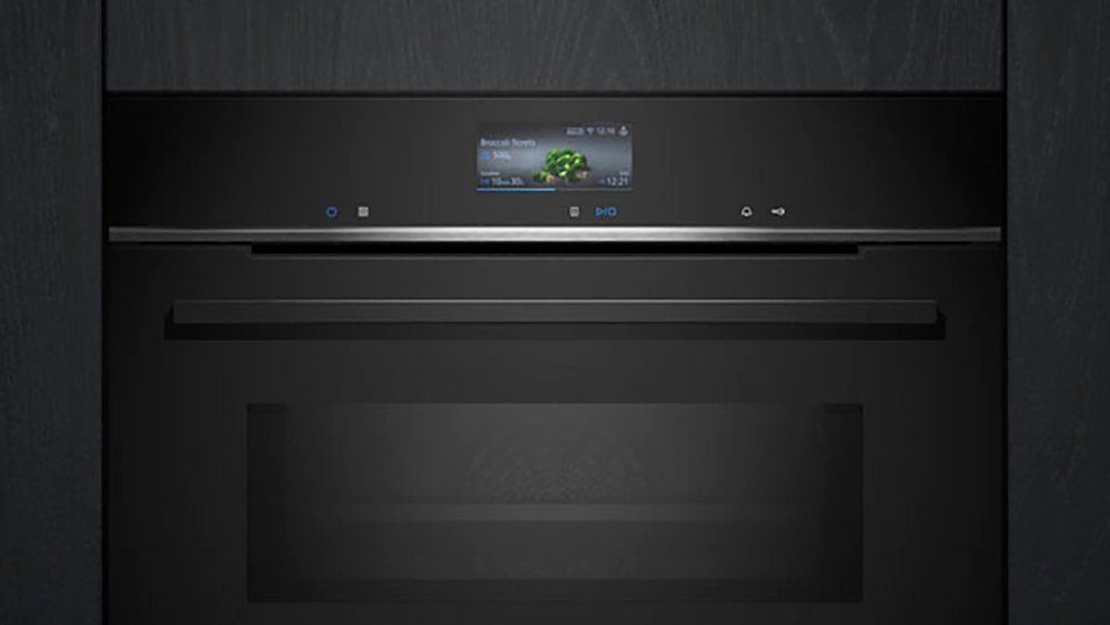 SIEMENS Backofen mit Mikrowelle iQ700 HM736GAB1, mit 1-fach-Teleskopauszug, ecoClean