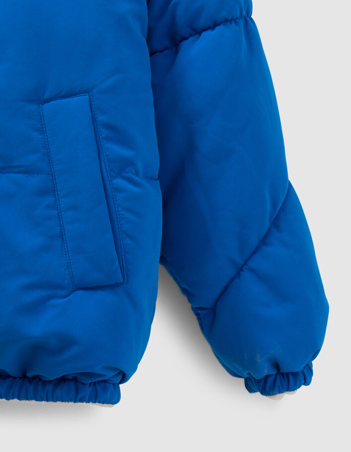 Doudoune réversible bleue et Sherpa écru fille
