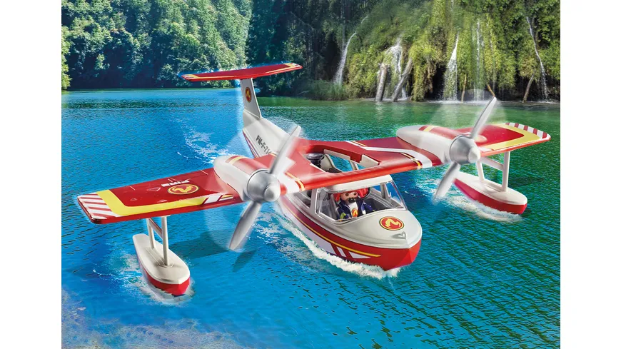 PLAYMOBIL 71463 ACTION HEROES Feuerwehrflugzeug mit Löschfunktion