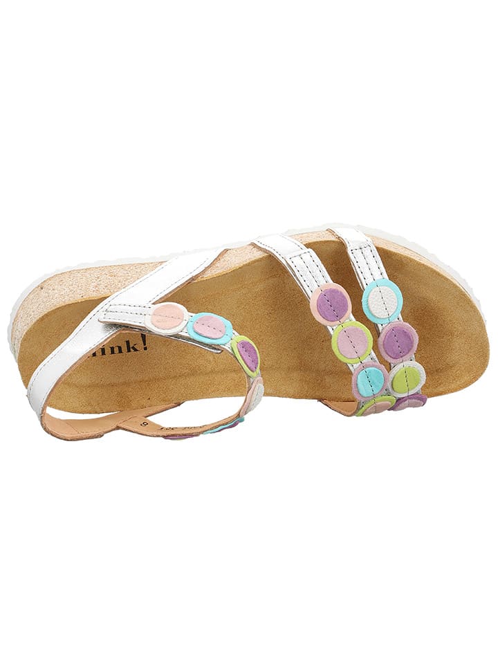 Think! Leder-Sandalen in Silber/ Bunt günstig kaufen