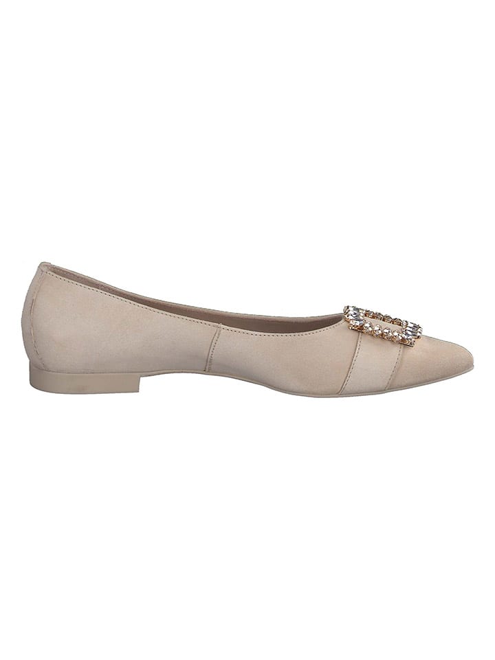 Paul Green Leder-Ballerinas  in Beige günstig kaufen