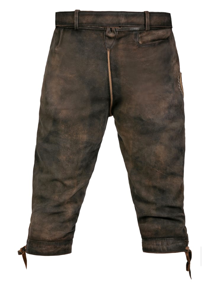 Edelnice Kniebund Wildbock Lederhose Alex in dunkelbraun günstig kaufen