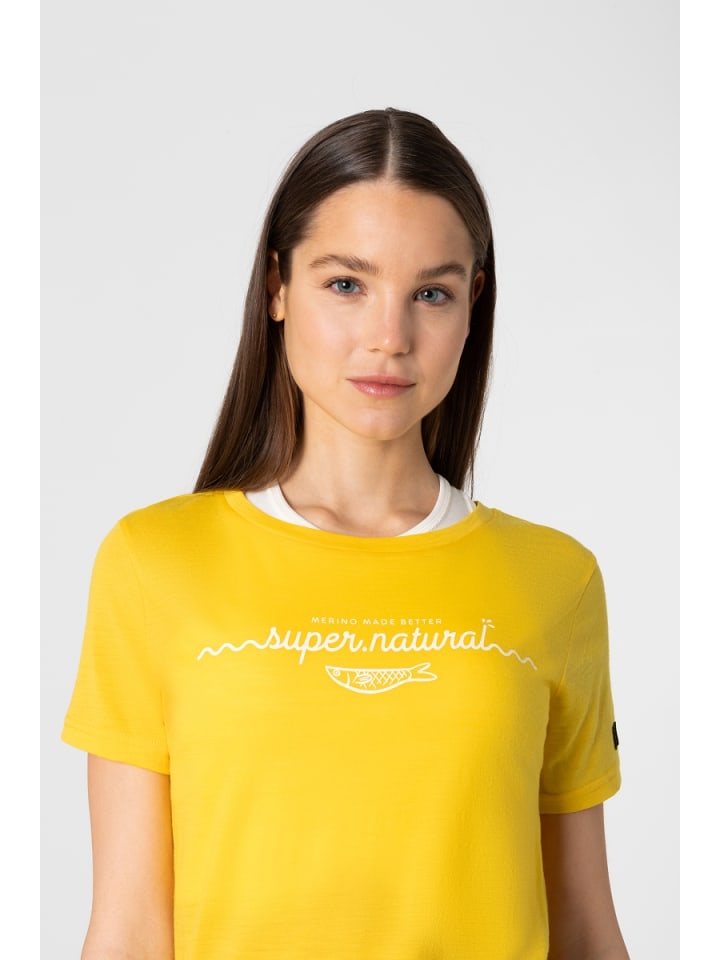 super.natural Merino T-Shirt W MARINA TEE in gelb günstig kaufen