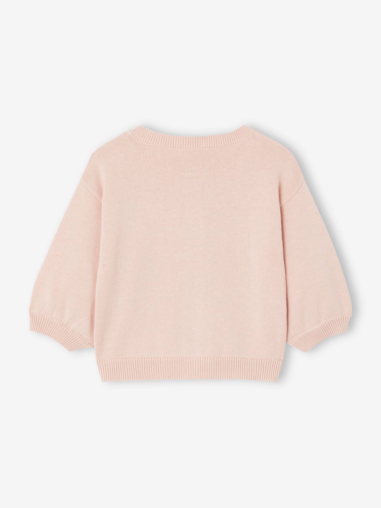 Vertbaudet Baby Cardigan mit Herzstickerei BASIC Oeko-Tex - pudrig rosa