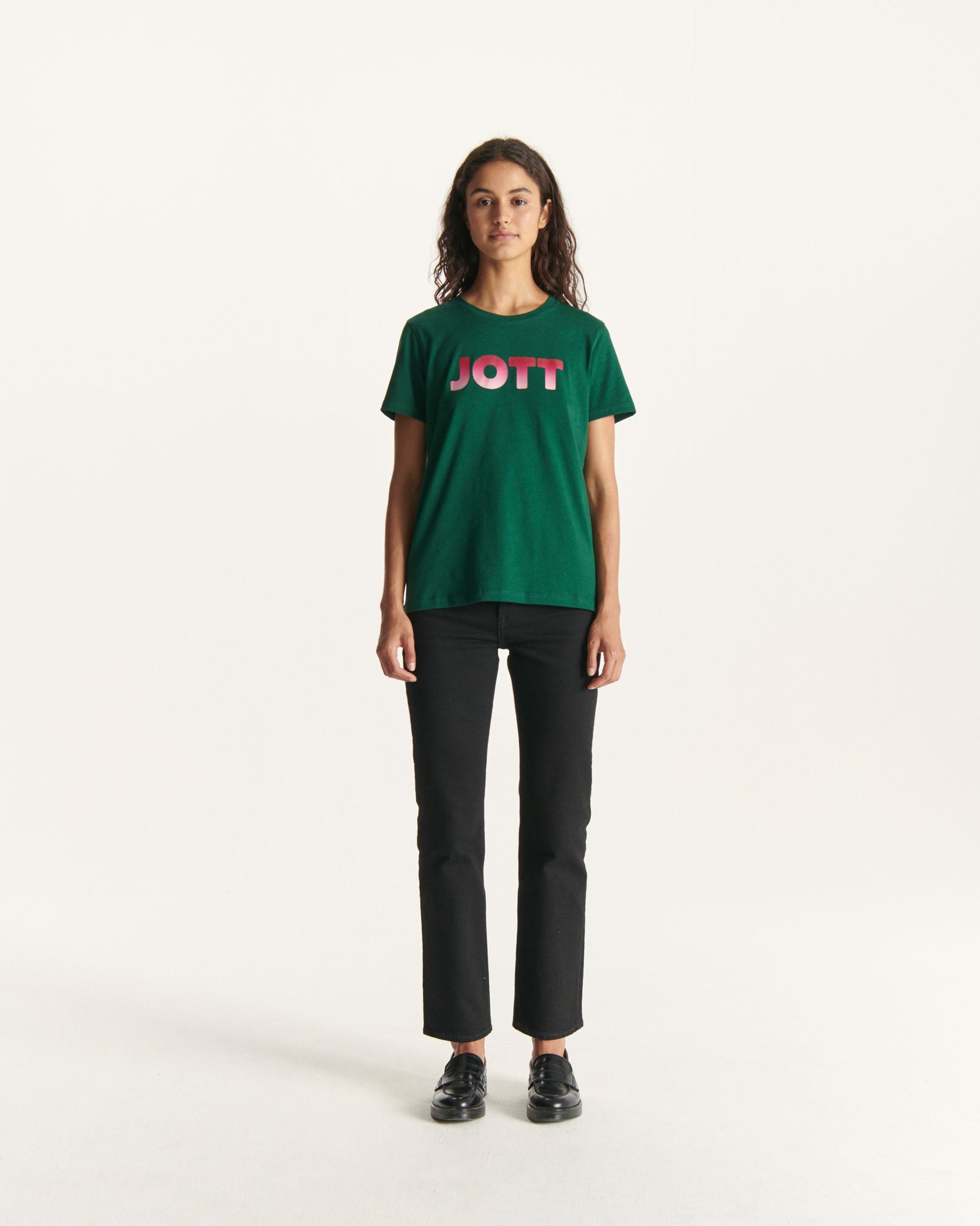 T-shirt en coton biologique Vert foncé Rosas