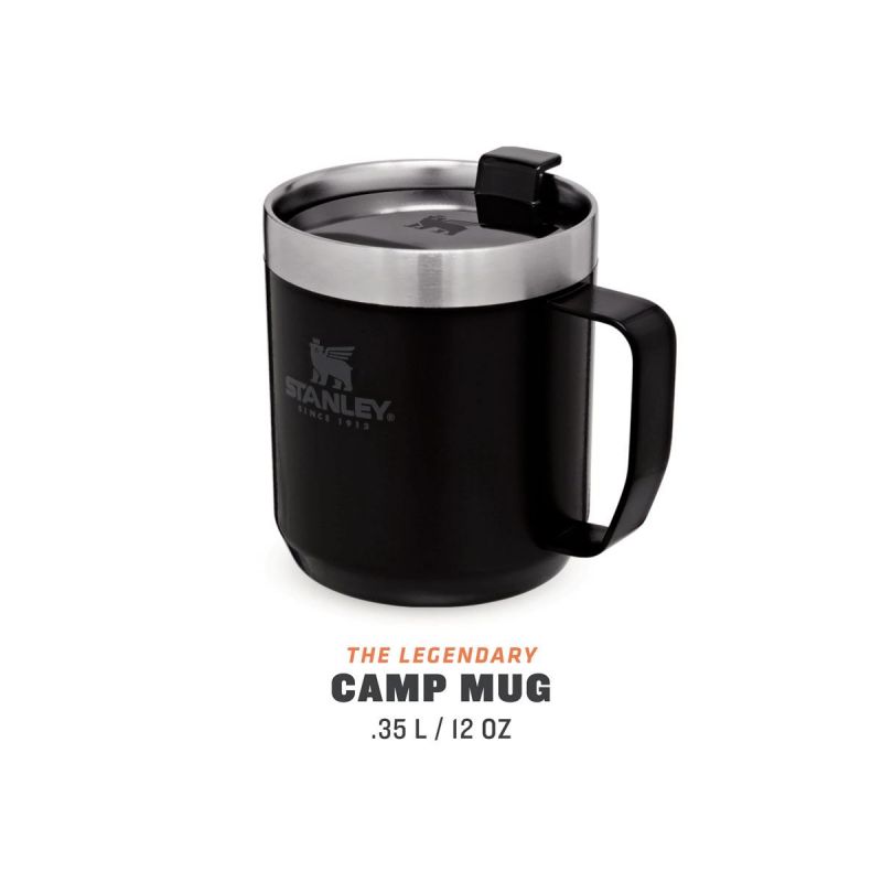 Stanley Campingbecher, Classic Legendary Camp Mug 12oz \/ 350ml Matte Black Pebble