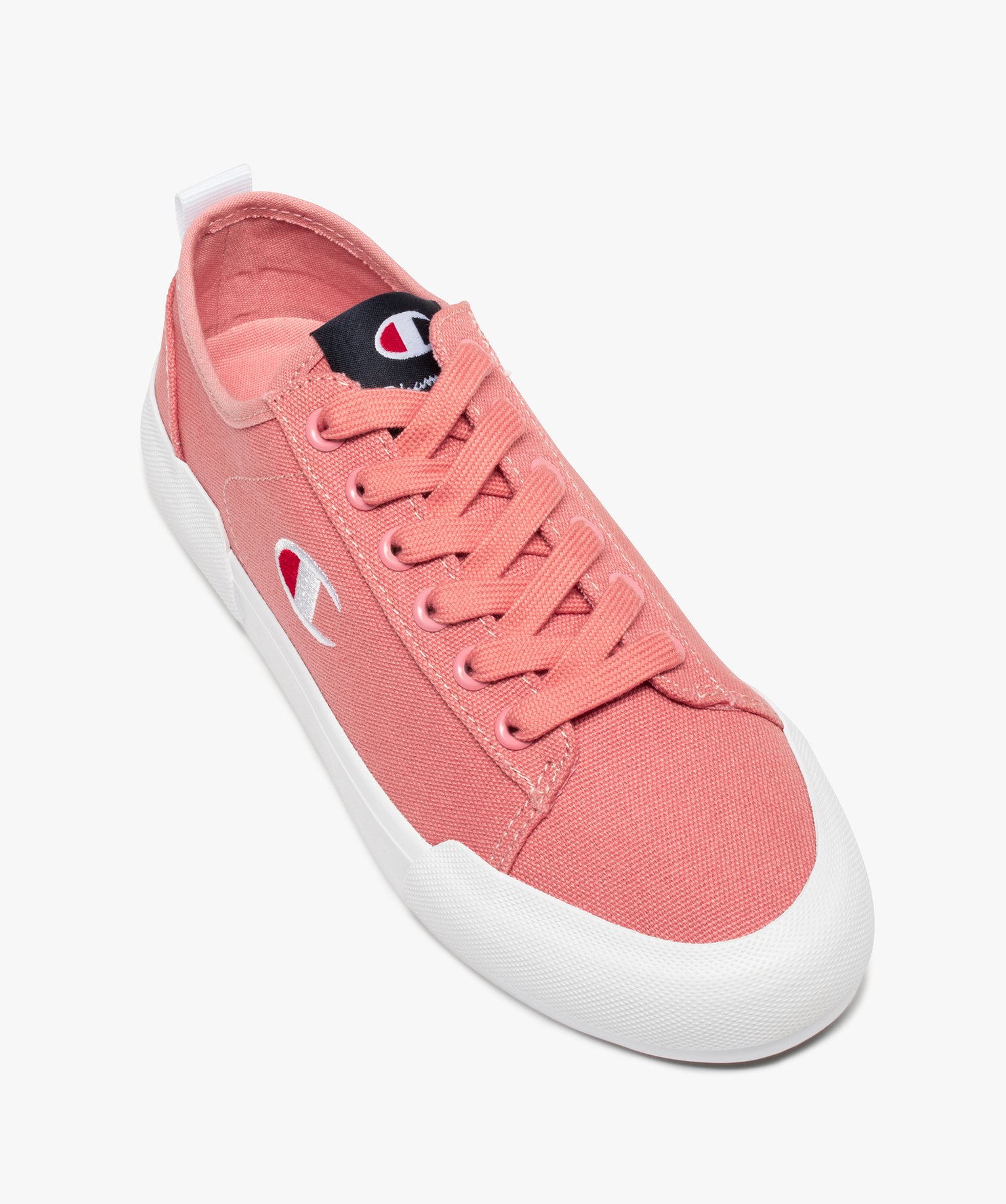 Baskets femme en toile unie à lacets – Champion Revoli rose | GEMO