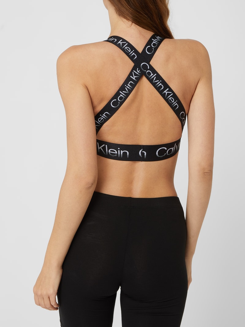 Bustier mit Logo-Bund in cognac