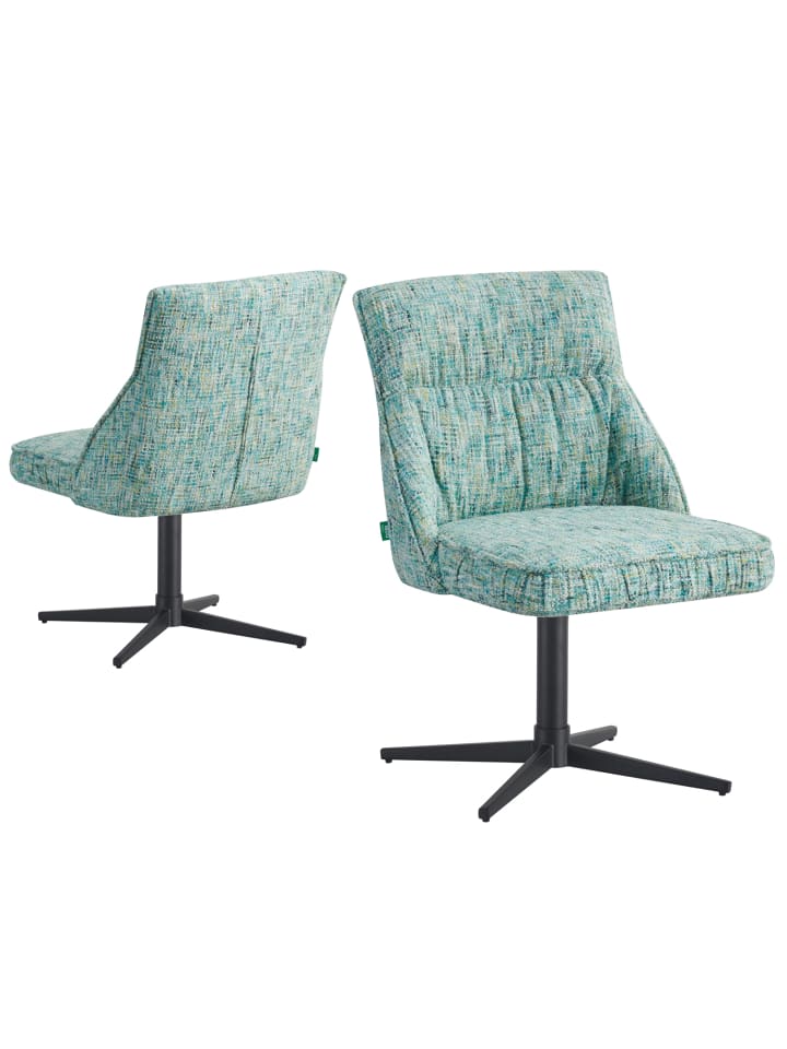 DUBI Möbel 2er-Set: Drehstuhl LORENA in Türkis - (B)49 x (H)83 x  (T)62 cm günstig kaufen onesize