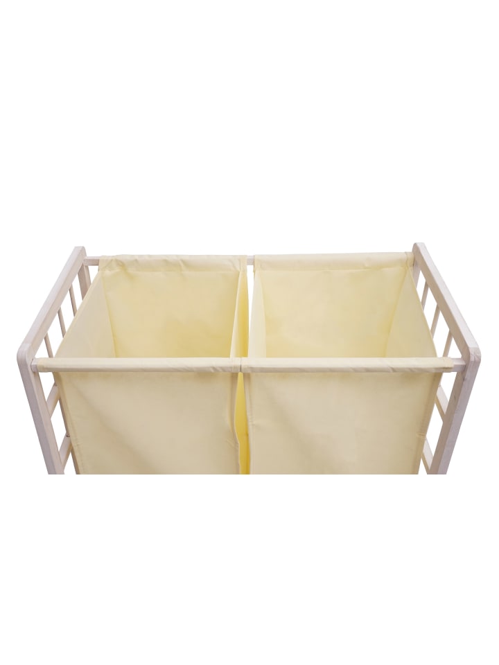 MCW Wäschesammler B60 mit 2x Wäschesack, Shabby weiß, Bezug creme günstig kaufen onesize