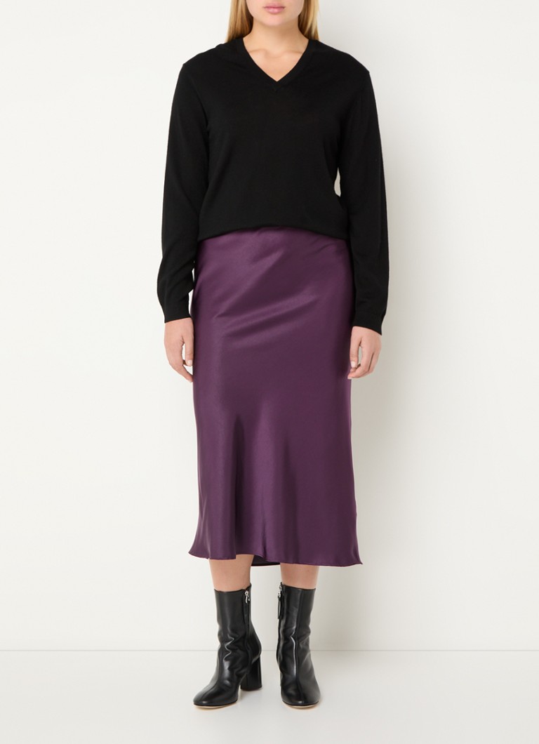 Fustă midi din satin Visos de la HUGO BOSS
