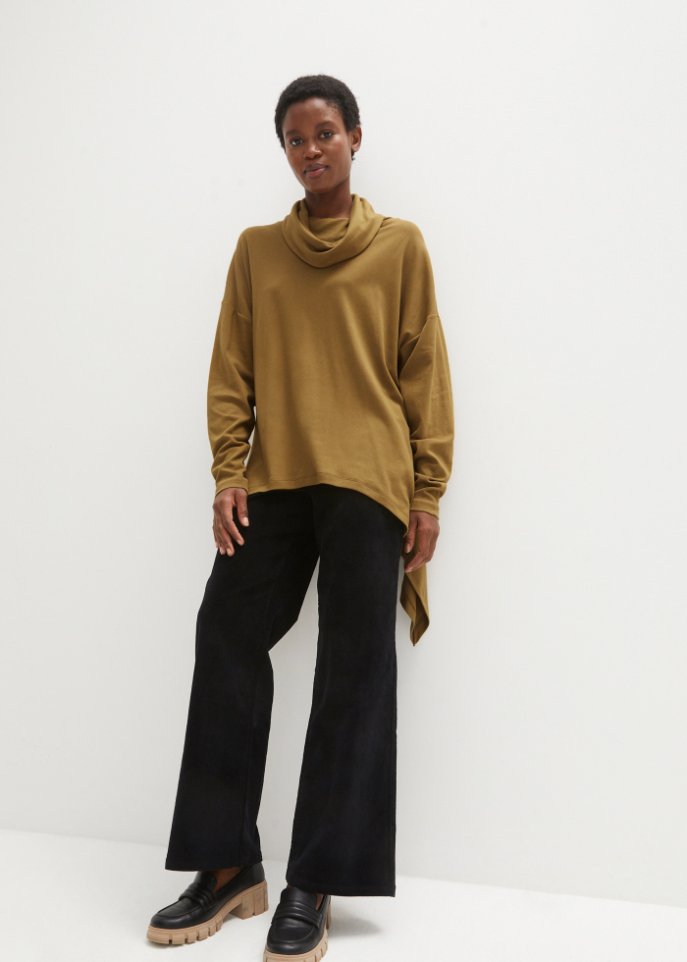 Zipfelshirt mit weitem Rollkragen