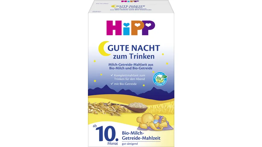HiPP Bio Milchnahrung Gute-Nacht! Milch-Getreide-Mahlzeit Bio 500 g
